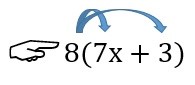 Hord Project Image of a math equation 8(7x+3)