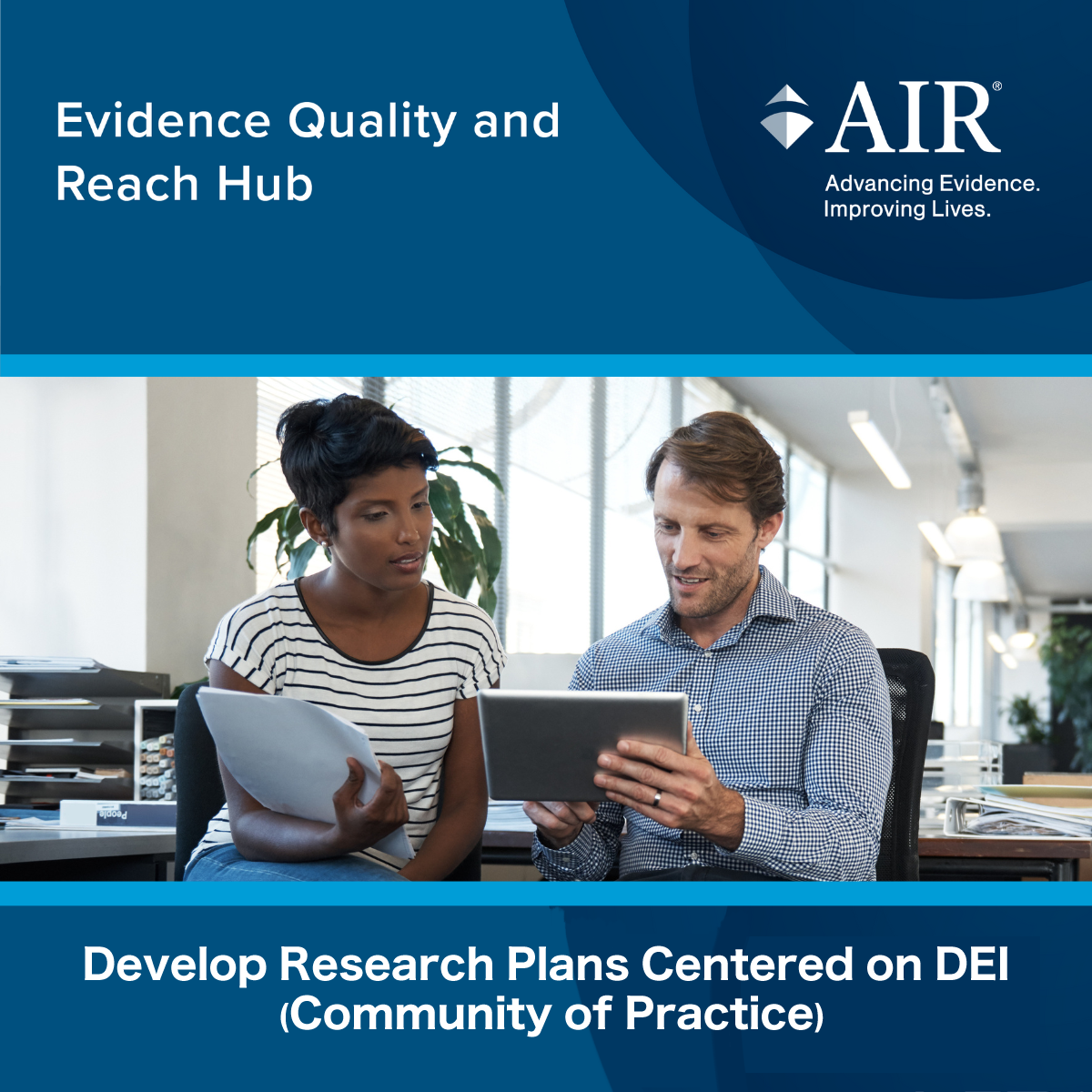 Evidence Quality and Reach Hub flyer for community of practice