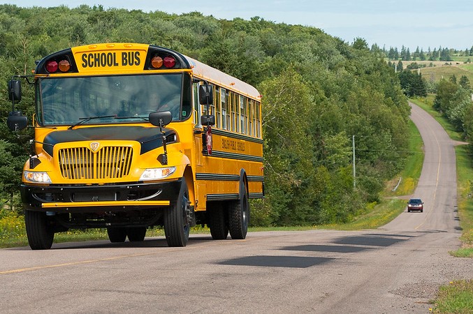 School bus on a rural road