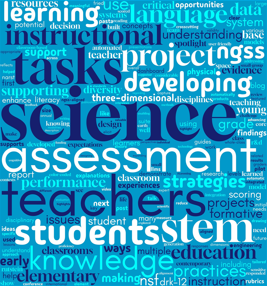 Word cloud of assessment-related terms.