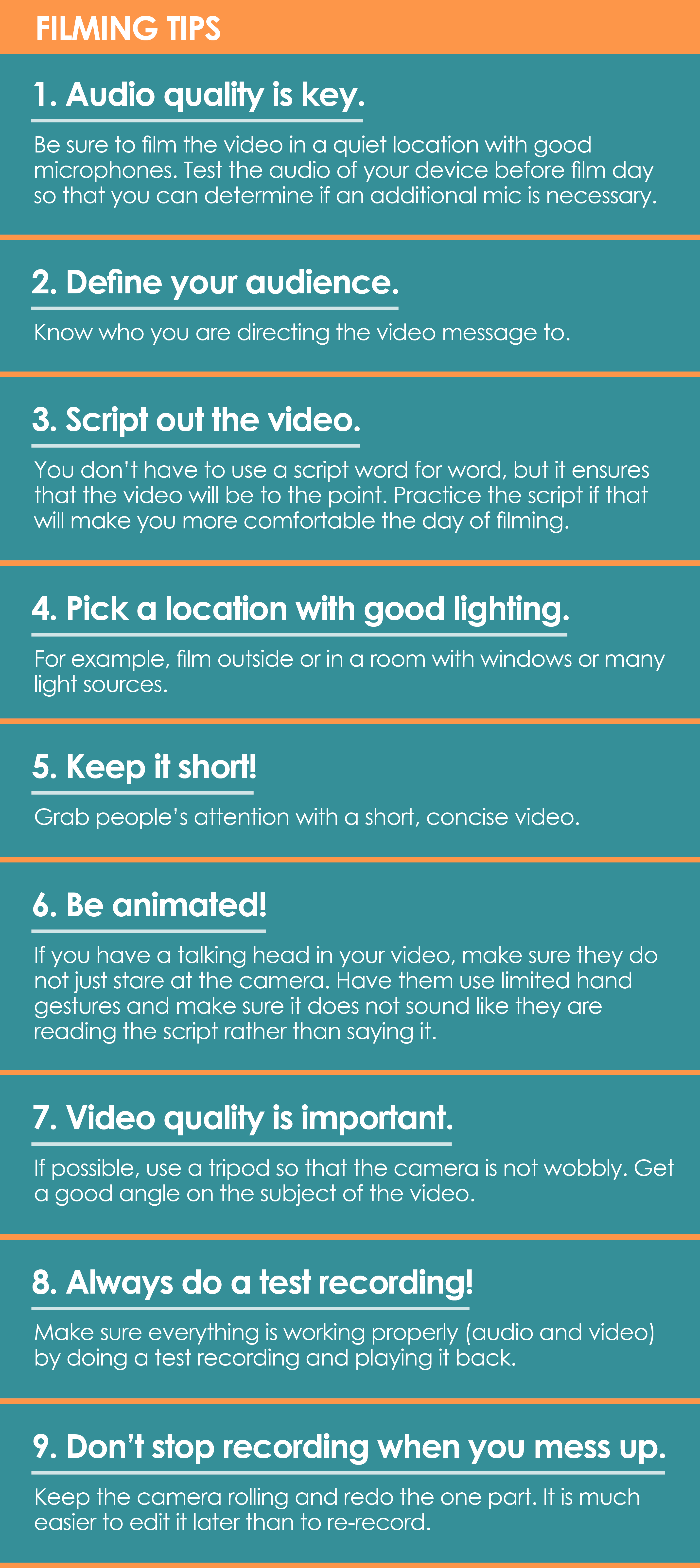 Filming Tips